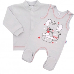 set pentru bebeluși NEW BABY Mouse, gri, măr. 80 (9–12 luni)