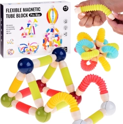 Set de construcție flexibil magnetic din tuburi, 36 piese