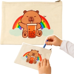 Trusă cosmetică cu fermoar cu capibară – etui practic pentru cosmetice și accesorii