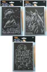 Imagini de răzuit argintii A5, mix de motive, 24 bucăți în cutie