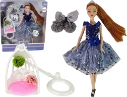 Păpușa EMILY cu leagăn și flori