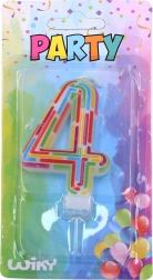 Lumânare pentru tort – cifra 4 – dungi