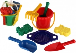 Set plastic pentru nisip în plasă pentru copii de la 12 luni