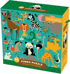 Mudpuppy puzzle jumbo animăluțe din toată lumea 25 piese
