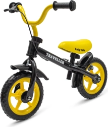 Bicicletă de echilibru pentru copii cu frână BABY MIX Traveller neagră