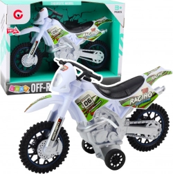 Off-road motocross alb cu efecte luminoase și sonore