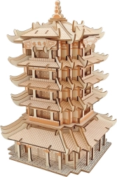 Puzzle 3D din lemn Yellow Crane Tower
