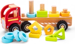 Camion sortator din lemn cu forme colorate