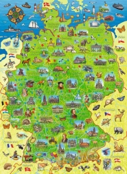 Puzzle hartă colorată a Germaniei XXL