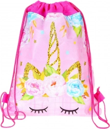 Sac școlar Unicorn roz 35x27 cm