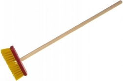 Mătura roșie pentru copii Teddies cu coadă de lemn