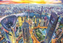 Puzzle Vedere spre Shanghai 2000 piese