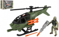 Elicopter militar cu soldat și accesorii – set de joacă din plastic