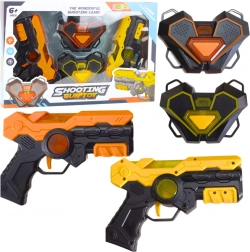 Set laser tag pentru copii – 2 pistoale și 2 ținte cu infraroșu cu lumini și sunete