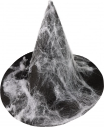 pălărie de vrăjitoare cu pânză de păianjen pentru adulți