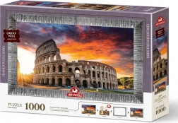Puzzle apus de soare peste Colosseum cu lipici și ramă 1000 de piese
