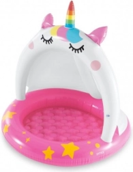 Piscină gonflabilă pentru copii cu baldachin în formă de unicorn INTEX
