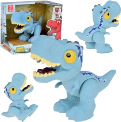Figurină dinozaur velociraptor albastră cu membre mobile