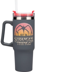 Termo tumbler Stranger Things 1200 ml cu pai și mâner