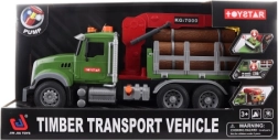 Transportor cu lemne pe baterii, cu volantă