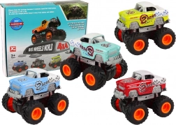 mașinuță monster truck 4x4 pe roți mari – set de culori