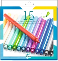 Djeco markere cu vârf subțire, 15 buc