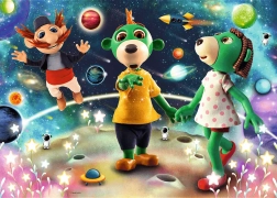 Puzzle strălucitoare Treflíci: Între stele