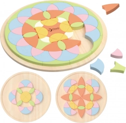 Mandala pastelată Montessori mozaic flori