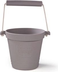 Găletușă de plajă din silicon, gri închis, BIGJIGS TOYS