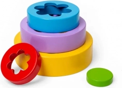 Turnul de stivuire floral Bigjigs Toys din lemn FSC