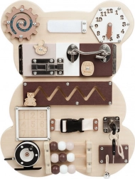 Tablă senzorială și de manipulare din lemn Urs