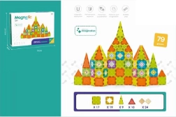Set de construcție magnetică 79 piese