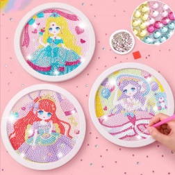 Pictură cu diamante 20 × 20 cm cu ramă rotundă