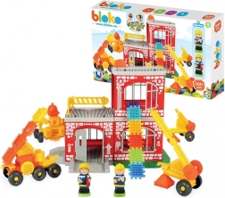 Set de construcții creativ Pin Bricks Stație de pompieri 100 buc + 2 figurine