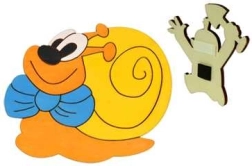 Magnet decorativ din lemn melc