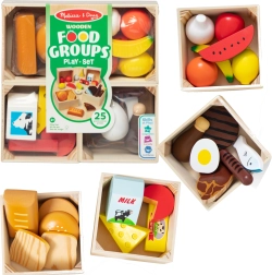 Set din lemn cu alimente FOOD GROUPS 25 piese