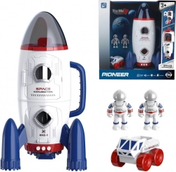 Rachetă spațială cu efecte luminoase și astronauți 29,1 × 15,8 × 15 cm