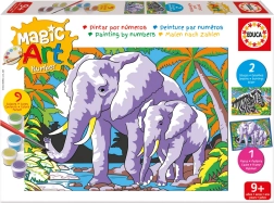 Pictură după numere: elefanți și zebre EDUCA