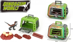 Figurină dinozaur 16 cm în cușcă cu accesorii