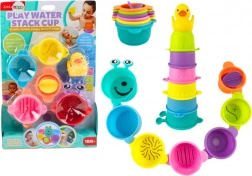 Jucării de baie - Cănițe cu orificii și rățușcă 8 buc