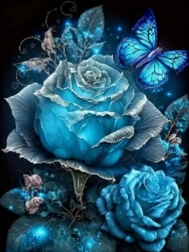 Pictură cu diamante Trandafir albastru 30x40 cm