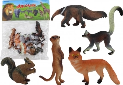 Figurine Animale 5 Buc: Veveriță, Suricată, Furnicar, Vulpe, Lemur