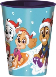 Pahar din plastic Patrula Cățelușilor, tematică de Crăciun, 260 ml