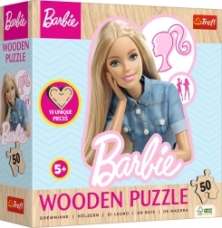 Puzzle conturat din lemn Trefl cu motiv Barbie, 50 de piese