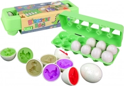 Ouă de dinozaur educative – sortator de forme, 12 buc.