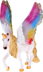 Figurină unicorn Pegas cu aripi curcubeu