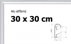 Cadru din aluminiu 30x30 cm în culoare argintie