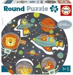 Educa puzzle rotund – spațiu, 28 piese