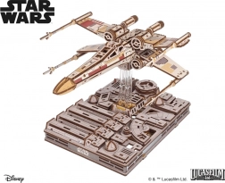 Ugears Star Wars X-Wing vânătorul lui Luke Skywalker puzzle mecanic 3D din lemn