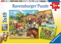 Puzzle Ravensburger O zi la cai 3x49 piese